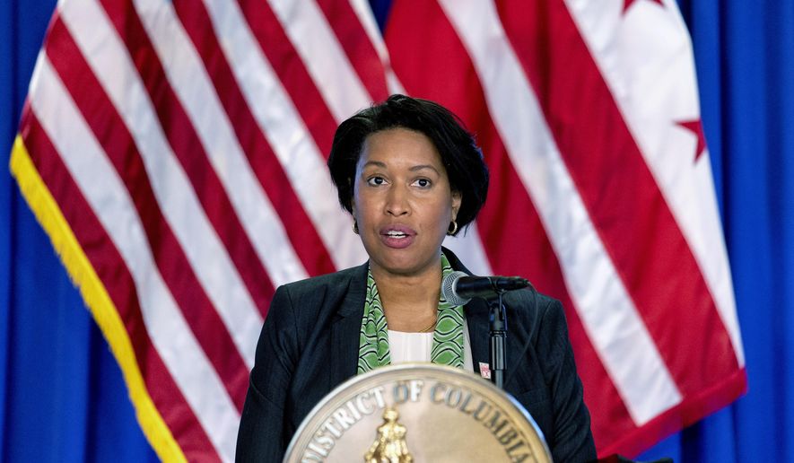 Washington Mayor Muriel Bowser speaks at a news conference on March 15, 2021, in Washington. (AP Photo/Andrew Harnik) **FILE**