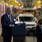 President Joe Biden speaks during a visit to the General Motors Factory ZERO electric vehicle assembly plant, Wednesday, Nov. 17, 2021, in Detroit. (AP Photo/Evan Vucci)