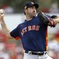 Houston Astros pitcher Justin Verlander throws to the St. Louis Cardinals during the first inning of a spring training baseball game on March 3, 2020, in Jupiter, Fla. Verlander has agreed to a $25 million, one-year contract with the Astros that includes a conditional $25 million player option for a second season. (AP Photo/Julio Cortez, File) **FILE**