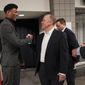 Washington Wizards first round draft pick Rui Hachimura, left, shakes hands with Wizards senior vice president of basketball operations Tommy Sheppard as they arrive for an NBA basketball press conference at Capital One Arena in Washington, Friday, June 21, 2019.(AP Photo/Pablo Martinez Monsivais) **FILE**