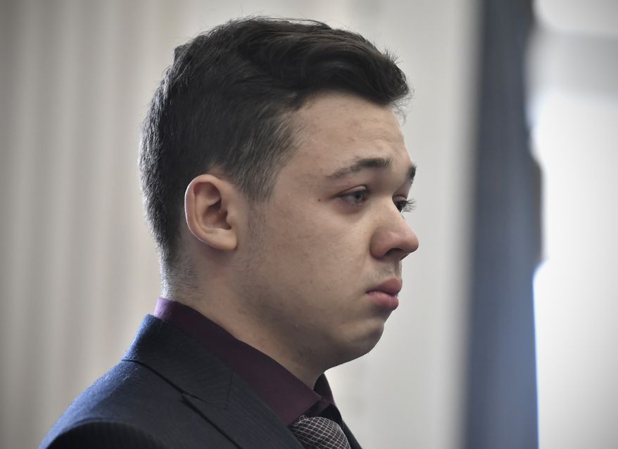 Kyle Rittenhouse keeps his composure while starting to cry as he is found not guilty on all counts at the Kenosha County Courthouse in Kenosha, Wis., on Friday, Nov. 19, 2021. The jury came back with its verdict afer close to 3 1/2 days of deliberation.  (Sean Krajacic/The Kenosha News via AP, Pool)