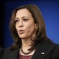 Vice President Kamala Harris speaks at the Tribal Nations Summit in the South Court Auditorium on the White House campus, Tuesday, Nov. 16, 2021, in Washington. (AP Photo/Patrick Semansky)