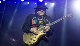 Carlos Santana performs at the BottleRock Napa Valley Music Festival on May 26, 2019, in Napa, Calif. The musician has successfully undergone a heart procedure and is canceling several Las Vegas shows planned for December. (Photo by Amy Harris/Invision/AP, File)