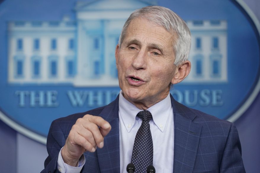 Dr. Anthony Fauci, director of the National Institute of Allergy and Infectious Diseases, said that while the omicron variant of the coronavirus is rapidly spreading throughout the country, early indications suggest it may be less dangerous than delta. (AP Photo/Susan Walsh, File)