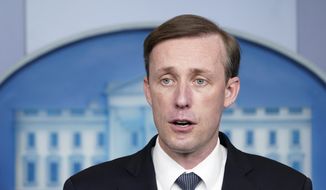 White House national security adviser Jake Sullivan speaks during the daily briefing at the White House in Washington, Tuesday, Dec. 7, 2021. (AP Photo/Susan Walsh)