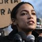 In this file photo, Rep. Alexandria Ocasio-Cortez, D-N.Y., speaks at a news conference urging the Senate to secure a pathway to citizenship in President Joe Biden&#39;s legislative agenda Tuesday, Dec. 7, 2021, on Capitol Hill in Washington. (AP Photo/Jacquelyn Martin)  **FILE**