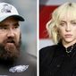 This combination of 2021 photos shows Philadelphia Eagles&#39; Jason Kelce,, left, and Billie Eilish in London. The grammy Award-winning singer-songwriter and Eagles center have something in common, broadcasters have difficulty pronouncing their names. Both Eilish and Kelce, as well as &amp;quot;omicron&amp;quot; made it onto this year&#39;s list of most mispronounced words as compiled by the U.S. Captioning Company, which captions and subtitles real-time events on TV and in courtrooms. (Tim Tai/The Philadelphia Inquirer via AP, Pool, Joel C Ryan/Invision/AP)