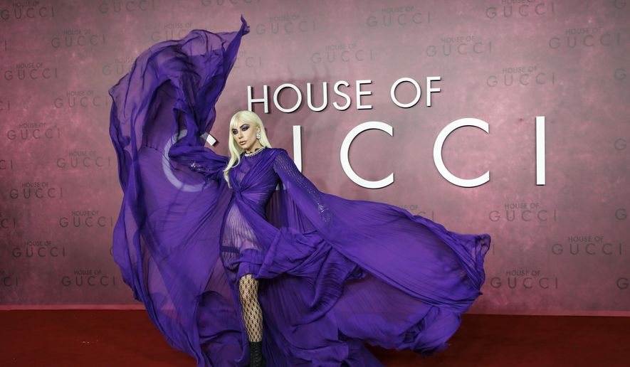 Lady Gaga poses for photographers upon arrival at the World premiere of the film &#39;House of Gucci&#39; in London Tuesday, Nov. 9, 2021. (Photo by Vianney Le Caer/Invision/AP) ** FILE **