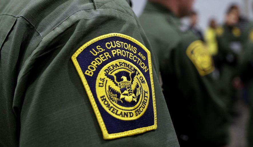 Border Patrol agents hold a news conference prior to a media tour of a new U.S. Customs and Border Protection temporary facility near the Donna International Bridge in Donna, Texas, May 2, 2019. A special Customs and Border Protection unit used sensitive government databases intended to track terrorists to investigate as many as 20 U.S.-based journalists, including a Pulitzer Prize-winning Associated Press reporter, according to a federal watchdog. (AP Photo/Eric Gay, File)