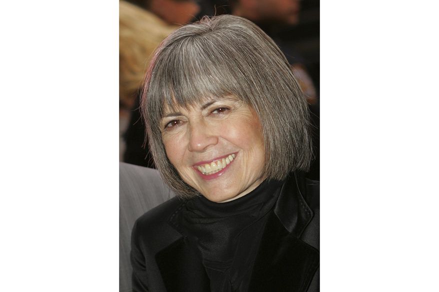 In this April 25, 2006, file photo, writer Anne Rice arrives to the opening night of the new Broadway musical "Lestat," in New York. Rice, the gothic novelist widely known for her bestselling novel "Interview with the Vampire," died late Saturday, Dec. 11, 2021, at the age of 80. Rice died due to complications from a stroke, her son Christopher Rice announced on her Facebook page and his Twitter page. (AP Photo/Dima Gavrysh, File)