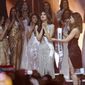India&#x27;s Harnaaz Sandhu is announced as the new Miss Universe 2021 during the 70th Miss Universe pageant, Monday, Dec. 13, 2021, in Eilat, Israel. (AP Photo/Ariel Schalit)