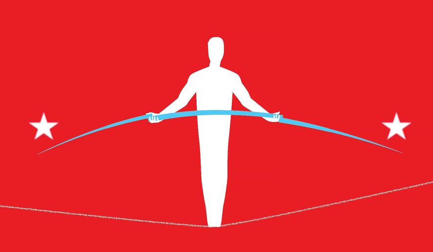 Illustration on bleak times for America in 2022 by Linas Garsys/The Washington Times