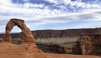 Delicate Arch is seen at Arches National Park on April 25, 2021, near Moab, Utah. (AP Photo/Lindsay Whitehurst) **FILE**