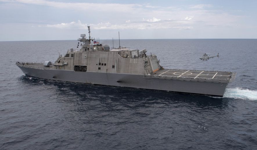 Freedom-class littoral combat ship USS Milwaukee (LCS 5). Milwaukee is underway conducting routine exercises in the Atlantic Ocean. (U.S. Navy photo by Mass Communication Specialist 2nd Class Anderson W. Branch/Released)