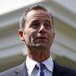 Actor Kirk Cameron, and other pro-life advocates, speaks with the media after a meeting with officials of the Trump administration at the White House, Thursday, Sept. 14, 2017, in Washington. (AP Photo/Alex Brandon)