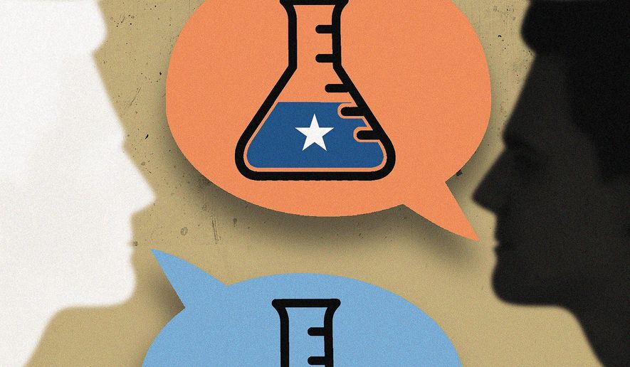 Political Misinformation and Science Illustration by Linas Garsys/The Washington Times