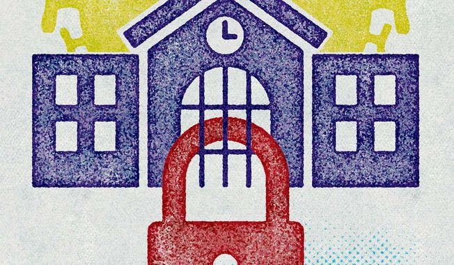 School Closures Due top COVID-19 Illustration by Greg Groesch/The Washington Times