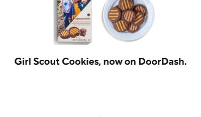 Girl Scouts of the USA announced they will partner with DoorDash for deliveries of their cookies. (Image courtesy Girl Scouts of the USA)