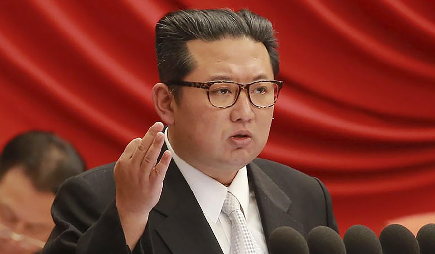 In this photo taken during Dec. 27 - Dec. 31, 2021 and provided on Jan. 1, 2022 by the North Korean government, North Korean leader Kim Jong Un attends a meeting of the Central Committee of the ruling Workers&#39; Party in Pyongyang, North Korea. North Korea fires projectile into sea in the fourth launch this month, South Korea says on Monday, Jan. 17, 2022. Independent journalists were not given access to cover the event depicted in this image distributed by the North Korean government. The content of this image is as provided and cannot be independently verified. (Korean Central News Agency/Korea News Service via AP)