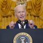 President Joe Biden speaks during a news conference in the East Room of the White House in Washington, Wednesday, Jan. 19, 2022. (AP Photo/Susan Walsh)