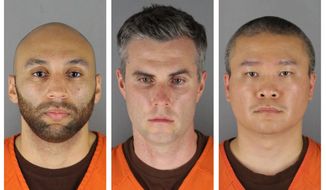 FILE - This combination of photos provided by the Hennepin County Sheriff&#39;s Office in Minnesota on  June 3, 2020, shows, from left, former Minneapolis police officers J. Alexander Kueng, Thomas Lane and Tou Thao. A state court trial for three former Minneapolis police officers charged in the death of George Floyd has been rescheduled for June 13, 2022, after both the defense and prosecutors requested a postponement.  (Hennepin County Sheriff&#39;s Office via AP, File)