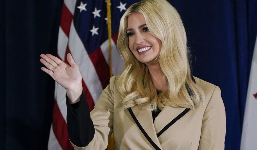 Ivanka Trump, daughter and adviser to former President Donald Trump, waves to supporters during a campaign event Nov. 2, 2020, at the Iowa State Fairgrounds, in Des Moines, Iowa. The House committee investigating the U.S. Capitol insurrection is asking Ivanka Trump to voluntarily cooperate with its investigation. (AP Photo/Charlie Neibergall, File)