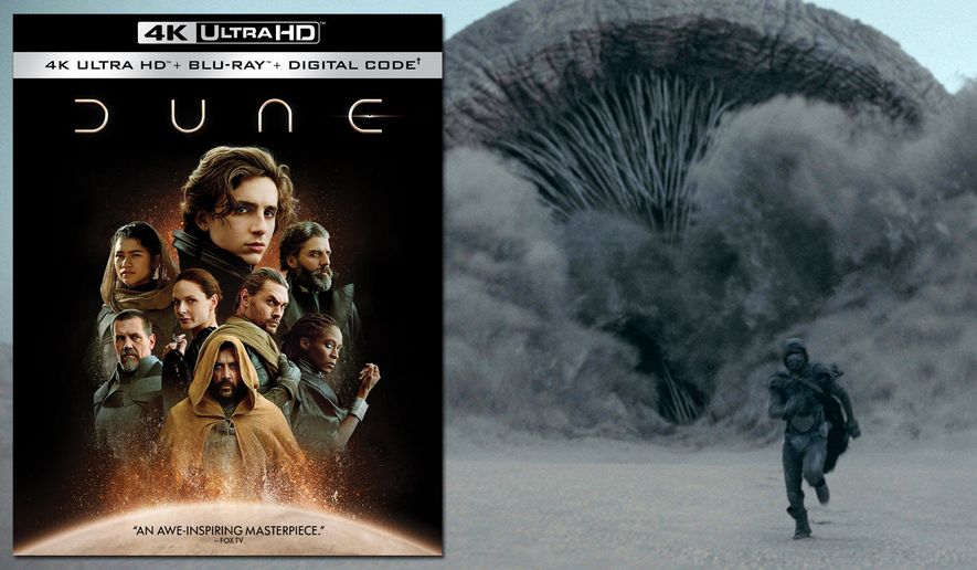 Paul Atreides tries to outrun a sandworm in &quot;Dune,&quot; now available in the 4K Ultra HD format from Warner Bros. Home Entertainment.