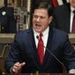 Arizona Republican Gov. Doug Ducey gives his state of the state address at the Arizona Capitol, Monday, Jan. 10, 2022, in Phoenix. (AP Photo/Ross D. Franklin, File)