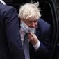 Britain&#39;s Prime Minister Boris Johnson arrives at 10 Downing Street, in London, Monday, Jan. 24, 2022.(AP Photo/Alberto Pezzali)