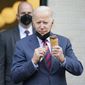President Joe Biden leaves after getting ice cream at Jeni&#39;s Splendid Ice Creams, Tuesday, Jan. 25, 2022, in Washington. (AP Photo/Andrew Harnik)