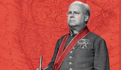 Karl Rove War Hawk Illustration by Linas Garsys/The Washington Times