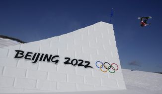 United States&#39; Courtney Rummel competes during the women&#39;s slopestyle qualifying at the 2022 Winter Olympics, Saturday, Feb. 5, 2022, in Zhangjiakou, China. (AP Photo/Lee Jin-man)