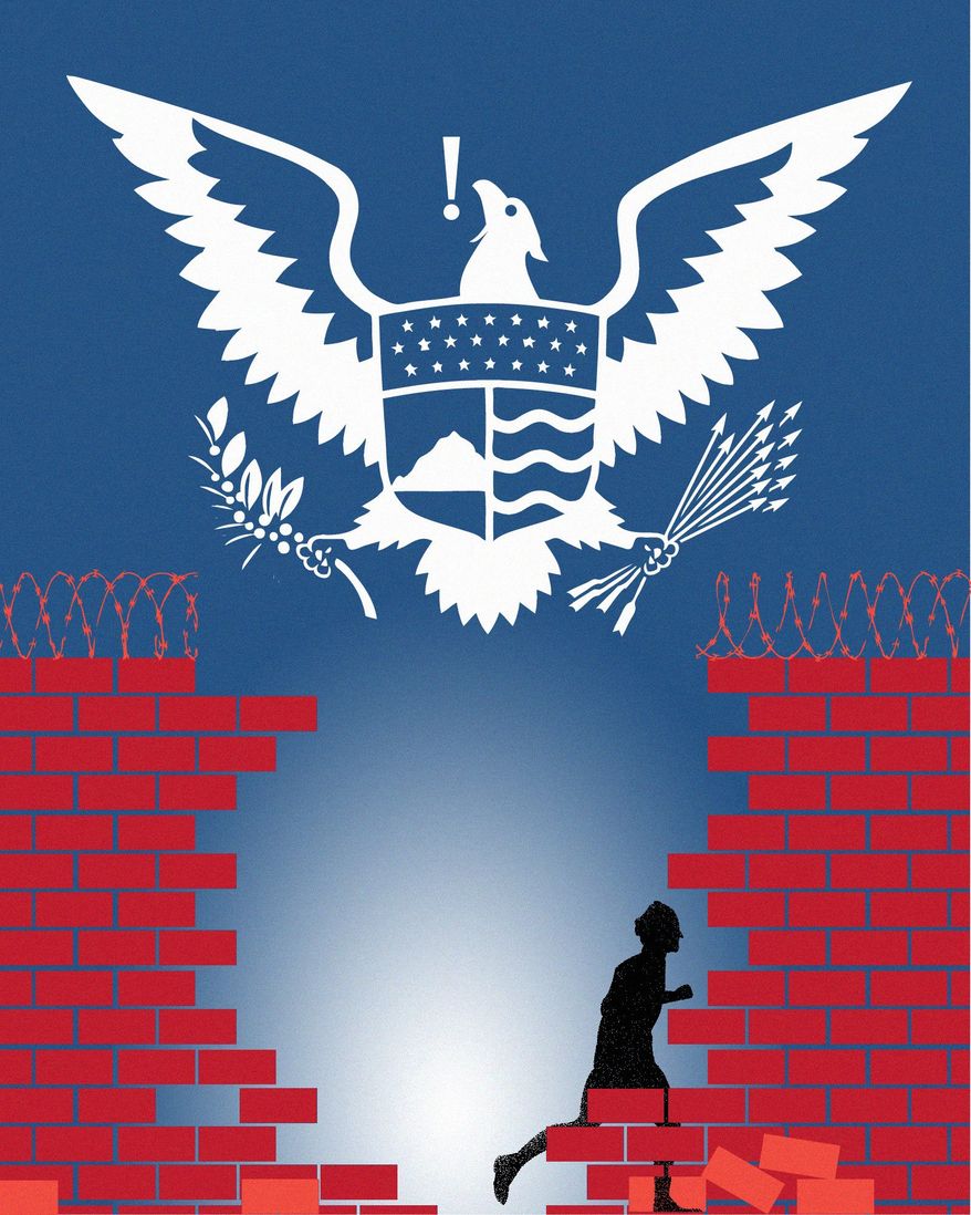 DHS ignores Border Patrol on Illegal Immigration Illustration by Linas Garsys/The Washington Times