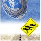 Illustration on the United Nations and illegal immigration to the United States by Alexander Hunter/The Washington Times