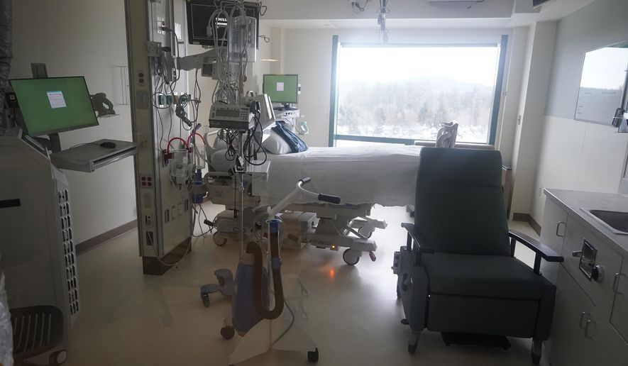 A room is empty in the COVID-19 Intensive Care Unit at Dartmouth-Hitchcock Medical Center sits empty, in Lebanon, N.H., Monday, Jan. 3, 2022. (AP Photo/Steven Senne, File)