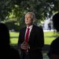 White House trade adviser Peter Navarro stands before a television interview at the White House, Aug. 3, 2020, in Washington. The House committee investigating the U.S. Capitol insurrection subpoenaed former White House trade adviser Peter Navarro on Wednesday, Feb. 9, 2022, seeking to question an ally of former President Donald Trump who promoted false claims of voter fraud in the 2020 election. (AP Photo/Alex Brandon, File)