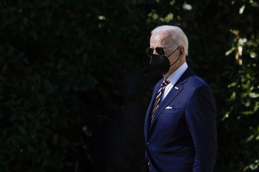 President Joe Biden walks on the South Lawn of the White House before boarding Marine One, Thursday, Feb. 10, 2022, in Washington. Biden is en route to Culpeper, Va., to promote his administration&#x27;s efforts to lower health care costs. (AP Photo/Patrick Semansky)