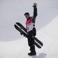 United States&#39; Shaun White waves in the halfpipe course after the men&#39;s halfpipe finals at the 2022 Winter Olympics, Friday, Feb. 11, 2022, in Zhangjiakou, China. (AP Photo/Francisco Seco)