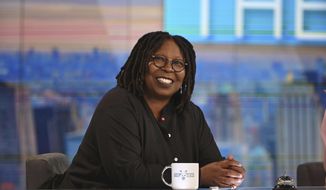This image released by ABC shows co-host Whoopi Goldberg on the set of the daytime talk series &quot;The View.&quot;  Goldberg returned to ‘The View’ on Monday following her two-week suspension for remarks about the Holocaust  (Jenny Anderson/ABC via AP)