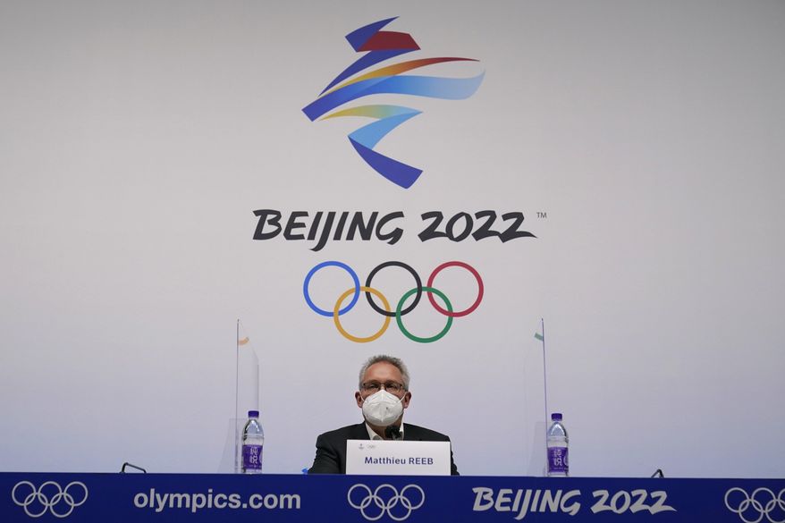 Court of Arbitration for Sport director general Matthieu Reeb addresses a press conference at the 2022 Winter Olympics, Monday, Feb. 14, 2022, in Beijing. The Court ruled after a hastily arranged hearing that lasted into early Monday morning that the 15-year-old Kamila Valieva, the favorite for the women&#39;s individual gold, does not need to be provisionally suspended ahead of a full investigation. (AP Photo/Sue Ogrocki)