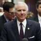 South Carolina Gov. Henry McMaster speaks during a news conference to announce a proposed income tax cut on Tuesday, Feb. 15, 2022, in Columbia, S.C. (AP Photo/Jeffrey Collins)
