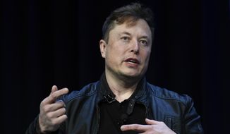 Tesla and SpaceX Chief Executive Officer Elon Musk speaks at the SATELLITE Conference and Exhibition in Washington, Monday, March 9, 2020. (AP Photo/Susan Walsh, File)