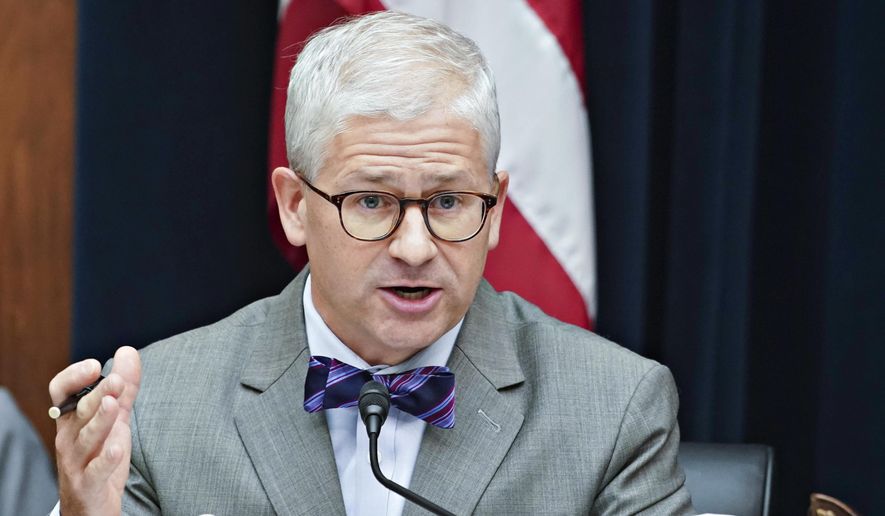 Rep. Patrick McHenry, R-N.C., speaks during a House Financial Services Committee hearing, Sept. 30, 2021 on Capitol Hill in Washington. (Al Drago/Pool via AP, File)