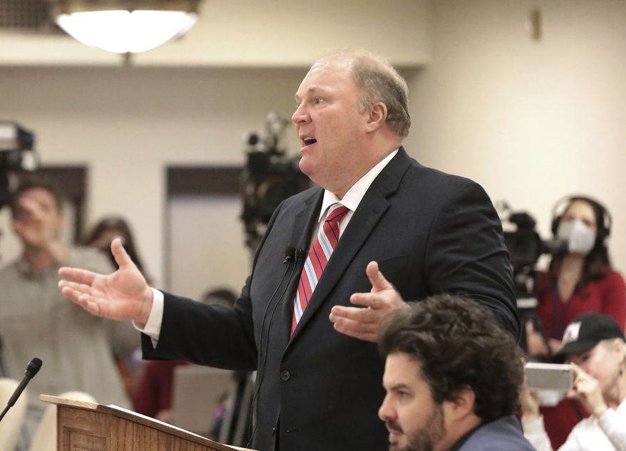 Michael Gableman delivers remarks to members of the Wisconsin Assembly elections committee at the State Capitol in Madison, Wis., Tuesday, March 1, 2022. The Republican-hired investigator of Wisconsins 2020 election said Tuesday that the state Legislature should take a very hard look at the option of decertification of the 2020 presidential election, a move that GOP leaders reiterated they won't make and that nonpartisan attorneys have said is illegal. (John Hart/Wisconsin State Journal via AP)