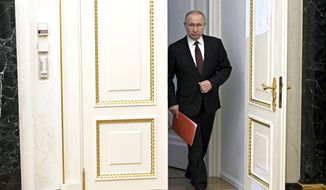 Russian President Vladimir Putin enters a hall to chair a Security Council meeting in Moscow, Russia, on Feb. 25, 2022. Putin is raising fears that he has become more reckless, more committed to restoring the USSR, perhaps more likely to set off a world-altering war. There&#39;s no way to determine from a distance whether the Russian president is becoming unstable or if he is simply preying on the West&#39;s fears. (Alexei Nikolsky, Sputnik, Kremlin Pool Photo via AP, File)