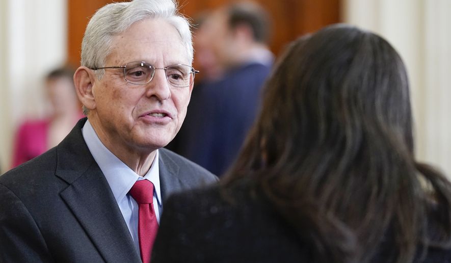 In this file photo, Attorney General Merrick Garland is shown in the East Room of the White House in Washington on Thursday, March 3, 2022. (AP Photo/Patrick Semansky)  **FILE**
