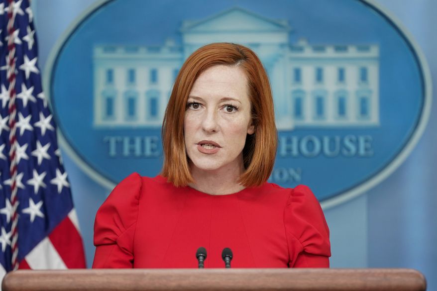 White House press secretary Jen Psaki speaks during a press briefing at the White House, Thursday, March 3, 2022, in Washington. (AP Photo/Patrick Semansky)