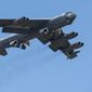 A B-52H Stratofortress takes off after being taken out of long term storage Feb. 13, 2015, at Davis-Monthan Air Force Base, Ariz. The aircraft was decommissioned in 2008 but was selected to be returned to active status and will eventually rejoin the B-52 fleet. The B-52 was flown by the 309th Aerospace Maintenance and Regeneration Group. (U.S. Air Force photo/Master Sgt. Greg Steele)