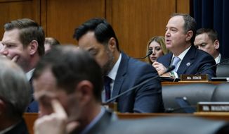 House Permanent Select Committee on Intelligence Chair Rep. Adam Schiff, D-Calif., speaks during a hearing on Capitol Hill in Washington, Tuesday, March 8, 2022, on worldwide threats. (AP Photo/Susan Walsh)
