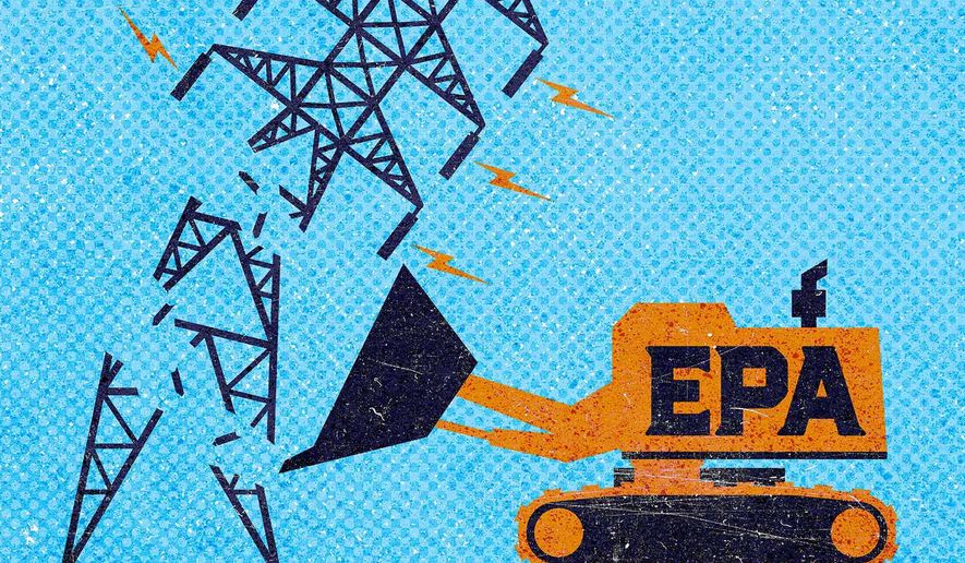 Illustration on EPA and Americans&#x27; electricity bill by Greg Groesch/The Washington Times
